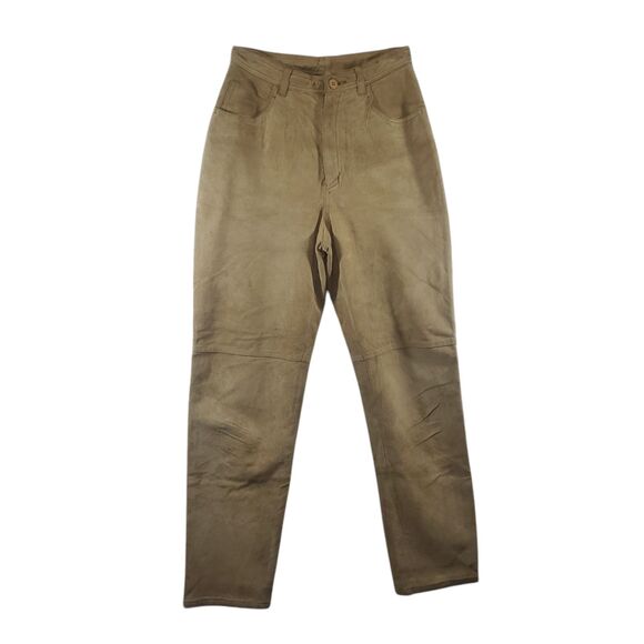 sz 6 28x30 Lauren Ralph Lauren Suede Pants Leather Tan Camel Preppy Equestrian